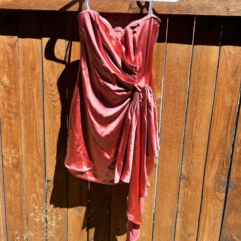 Brand New Lulus Pink Satin Strapless Mini Dress Size Extra Small
